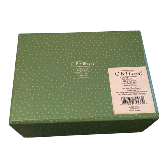 Festive Green Hinged Lid Box with Christmas Tree Design - Picture 4 of 4